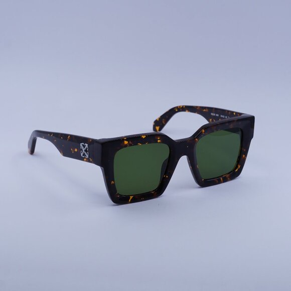 Off-White OERI13I JACKSON 6055 Sunglasses Havana Square Frame, Green Lenses - Picture 2 of 10